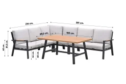 GI Elati lounge-diningset aluminium (6-delig) - Carbon Black/Zand