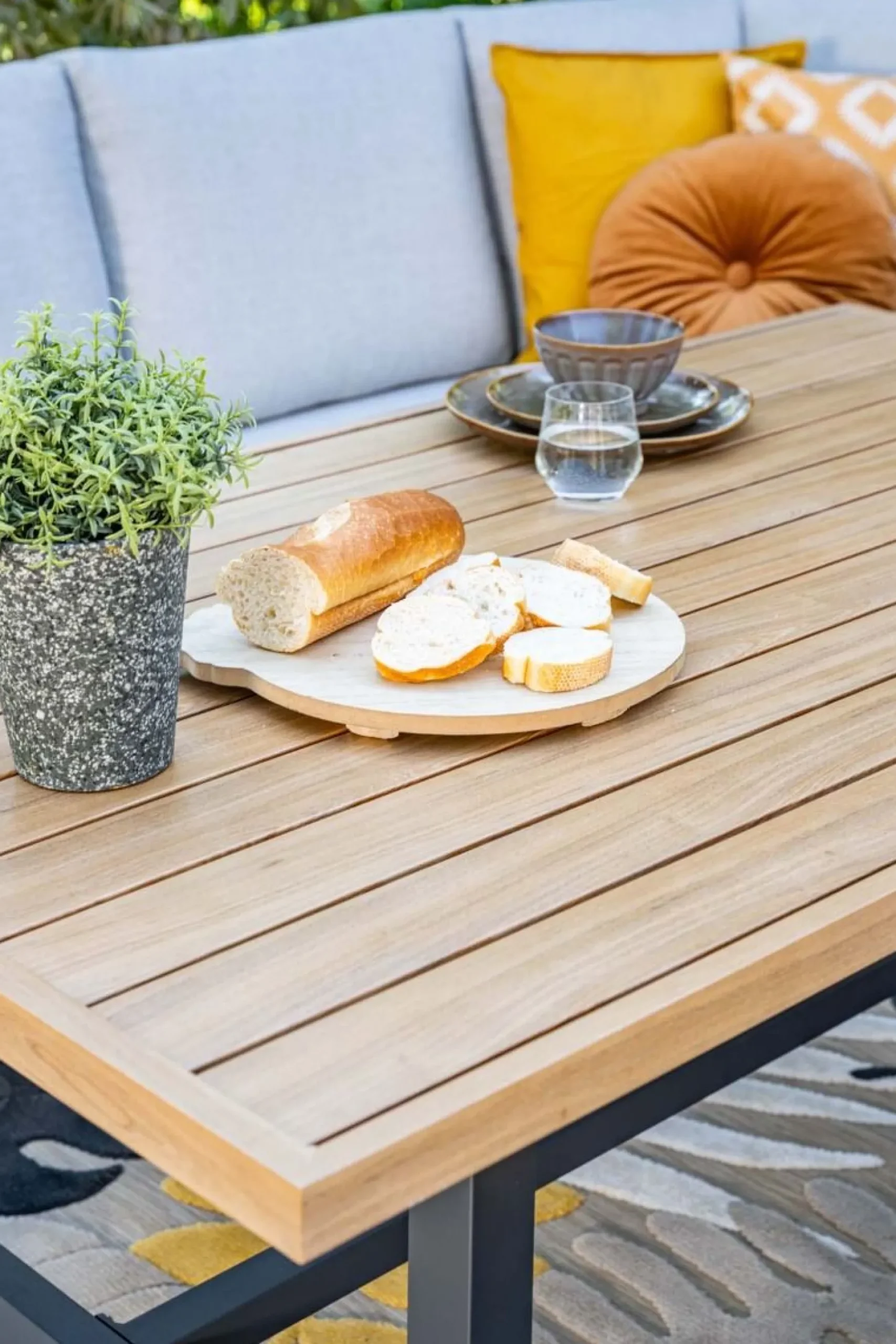 GI Elati lounge-diningset aluminium (6-delig) - Carbon Black/Zand