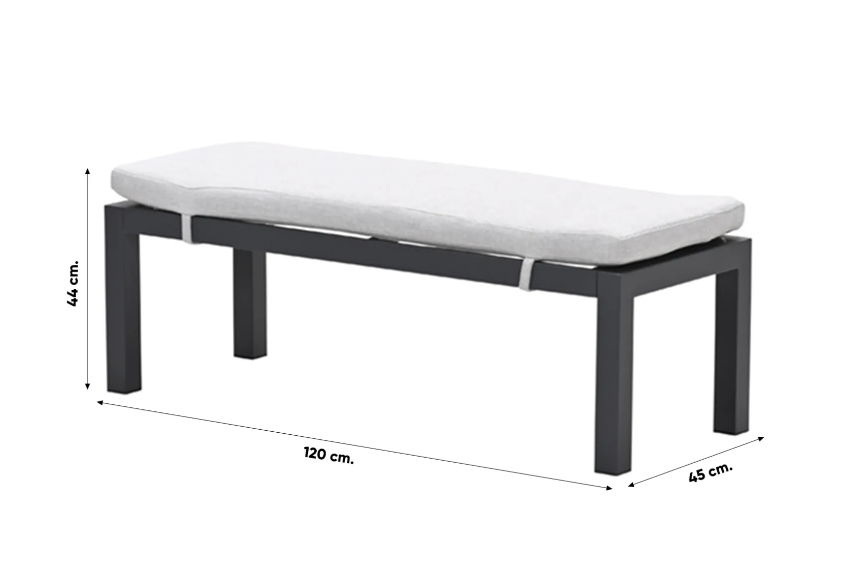GI Elati lounge-diningset aluminium (6-delig) - Carbon Black/Zand