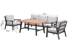 GI Elati lounge-dining set (4-delig) - Carbon Black/Zand