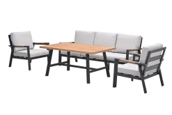 GI Elati lounge-dining set (4-delig) - Carbon Black/Zand