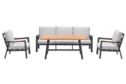 GI Elati lounge-dining set (4-delig) - Carbon Black/Zand