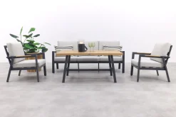 GI Elati lounge-dining set (4-delig) - Carbon Black/Zand