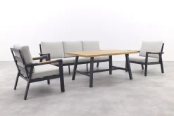 GI Elati lounge-dining set (4-delig) - Carbon Black/Zand