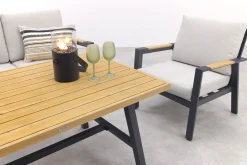 GI Elati lounge-dining set (4-delig) - Carbon Black/Zand