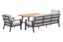GI Elati lounge-dining set (4-delig) - Carbon Black/Zand