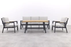 GI Elati lounge-dining set (4-delig) - Carbon Black/Zand
