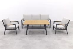 GI Elati lounge-dining set (4-delig) - Carbon Black/Zand