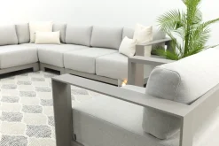 GI Levanto aluminium hoekbank met middenelement - Valley Sand