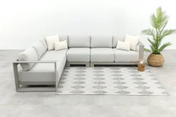 GI Levanto aluminium hoekbank met middenelement - Valley Sand