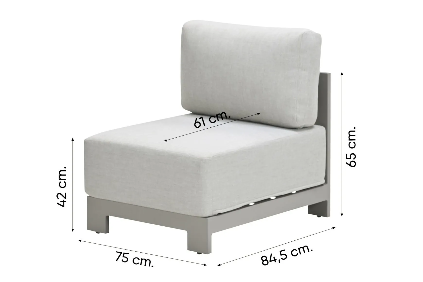 GI Levanto aluminium hoekbank tussenelement - Valley Sand