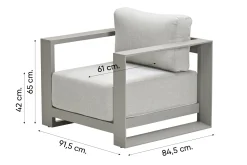 GI Levanto aluminium loungestoel - Valley Sand