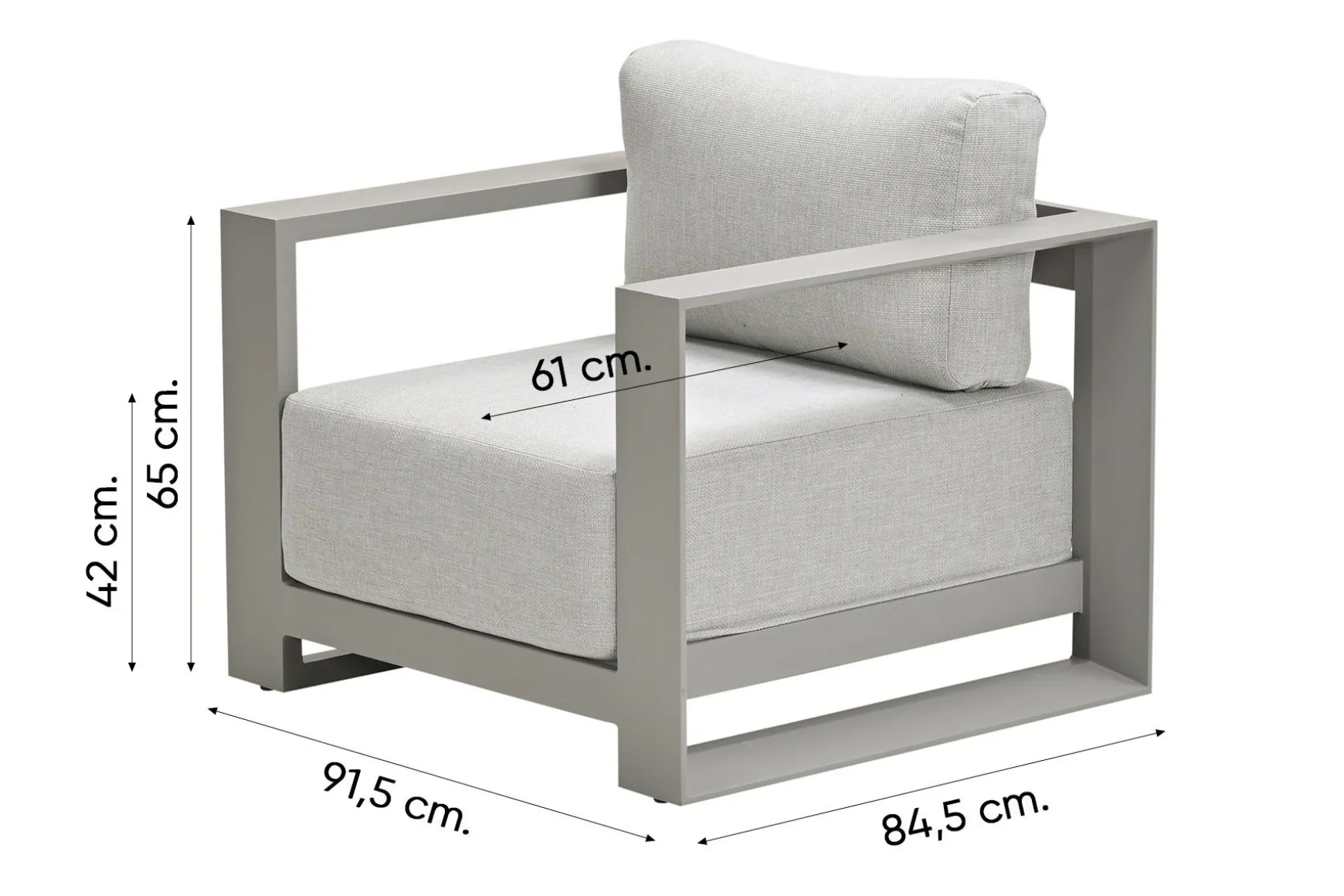 GI Levanto aluminium loungestoel - Valley Sand