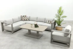 GI Levanto/Cyprus lounge-/diningset met verstelbare tuintafel - Valley Sand