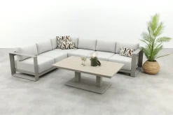 GI Levanto/Cyprus lounge-/diningset met verstelbare tuintafel - Valley Sand