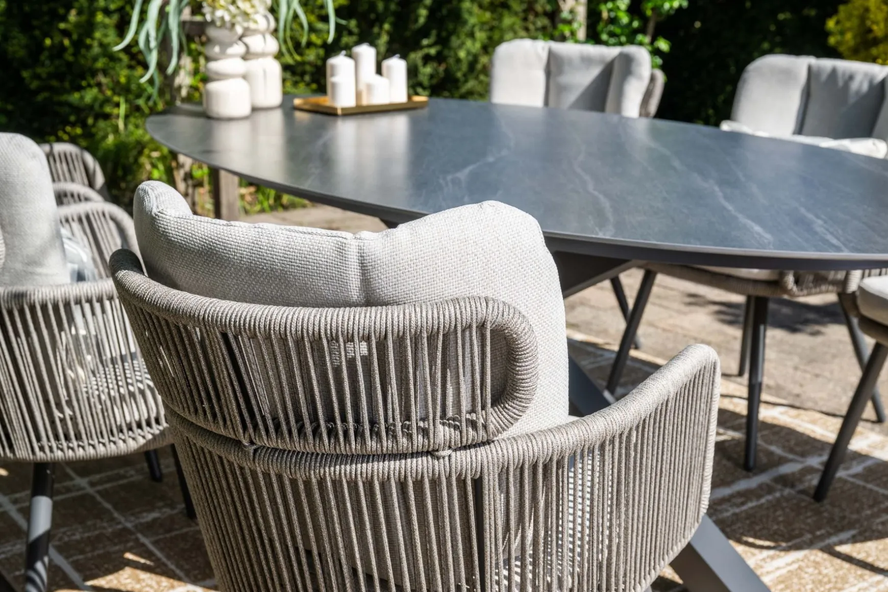 GI Linares rope dining tuinstoel - Carbon