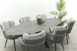 GI Linares/Scotland 6-persoons ovale tuinset 230x115 cm. - Antraciet