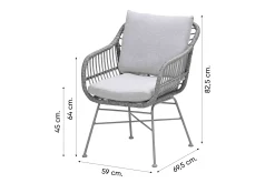GI Margriet/Edison 8-persoons ovale tuinset 280x140 cm. - Taupe