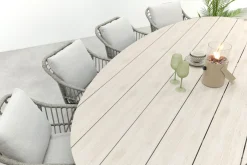 GI Margriet/Edison 8-persoons ovale tuinset 280x140 cm. - Taupe