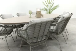 GI Margriet/Edison 8-persoons ovale tuinset 280x140 cm. - Taupe