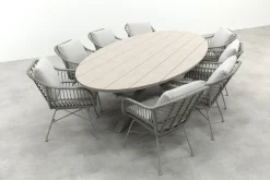 GI Margriet/Edison 8-persoons ovale tuinset 280x140 cm. - Taupe