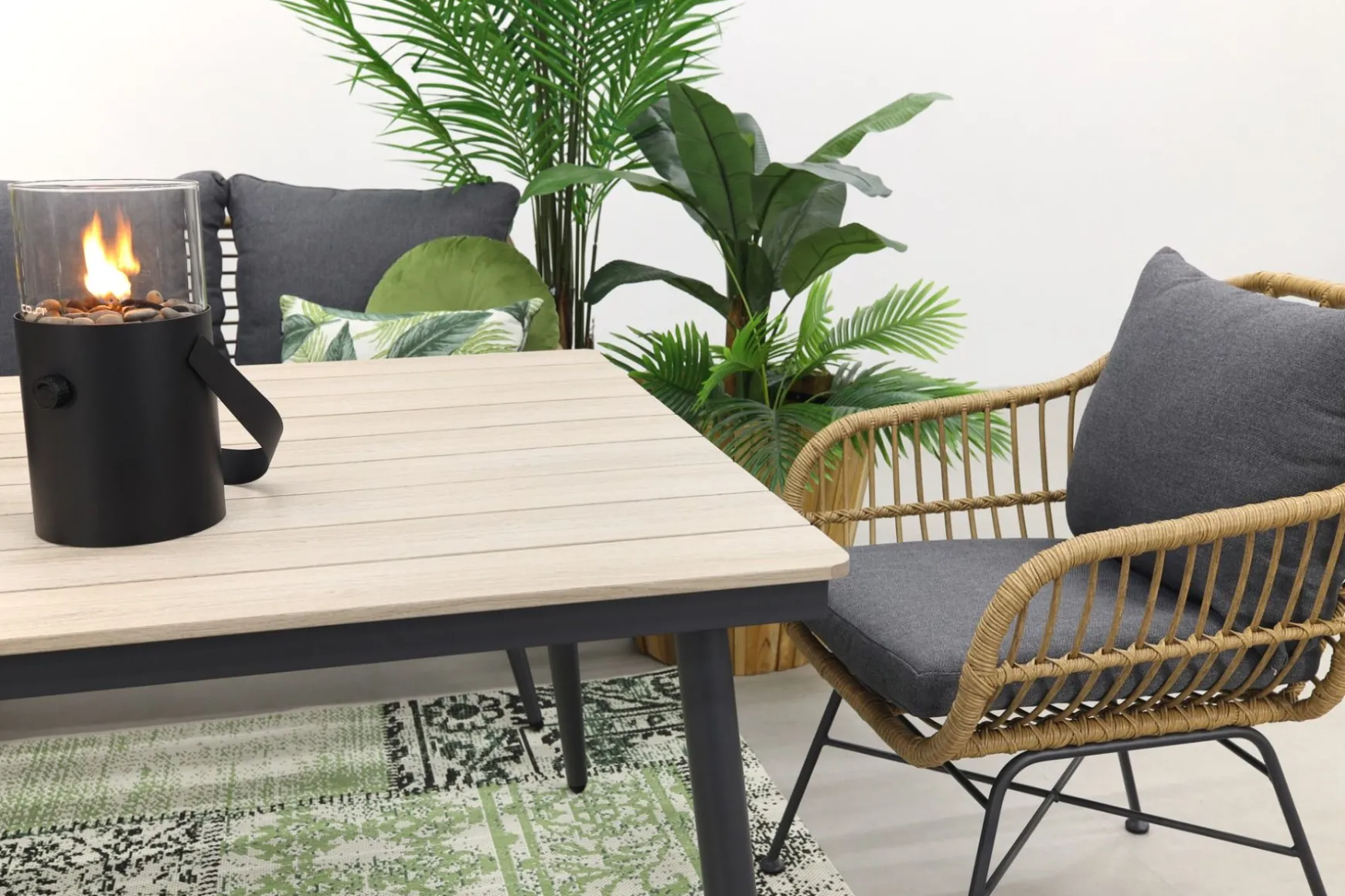 GI Margriet lounge-/dining set met stoel - Naturel wicker
