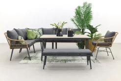 GI Margriet lounge-/dining set met stoel - Naturel wicker