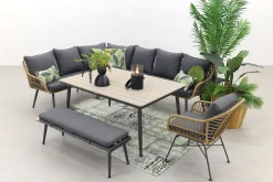 GI Margriet lounge-/dining set met stoel - Naturel wicker