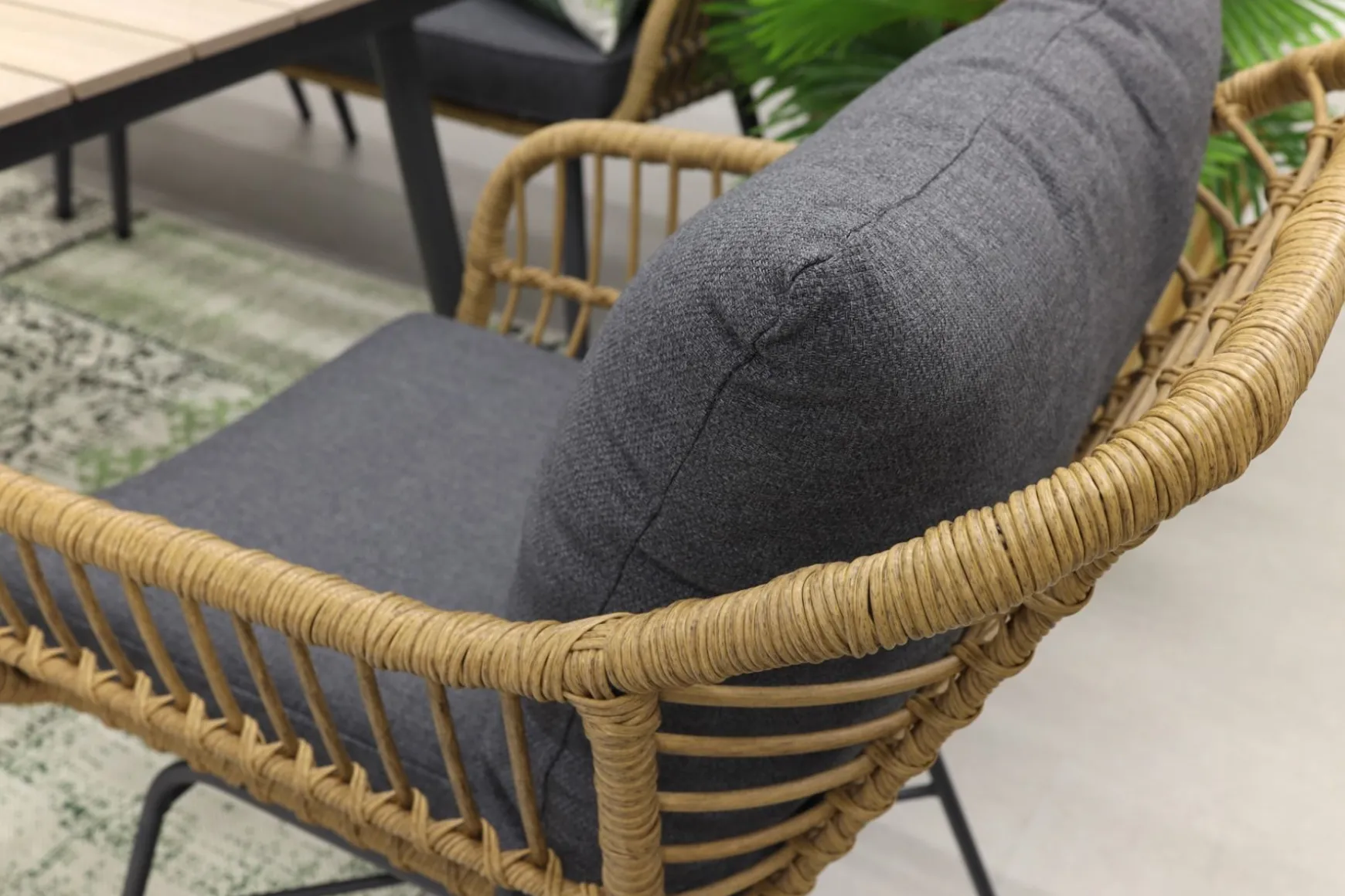 GI Margriet lounge-/dining set met stoel - Naturel wicker