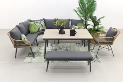 GI Margriet lounge-/dining set met stoel - Naturel wicker