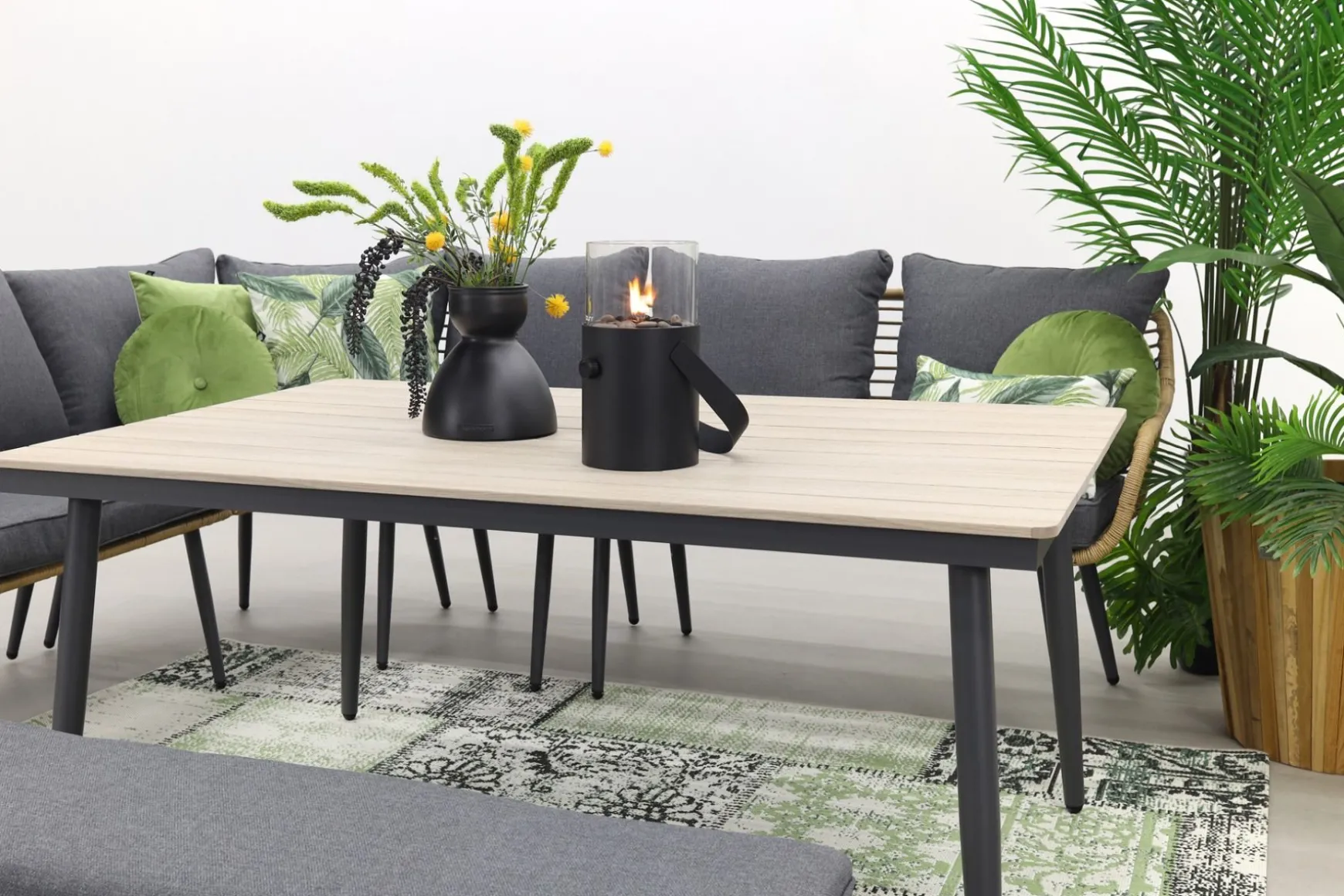 GI Margriet lounge-/dining set met stoel - Naturel wicker