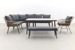 GI Margriet lounge-/dining set met stoel - Naturel wicker