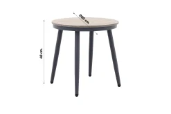 GI Margriet ronde bijzettafel Ø50 cm. - Carbon black