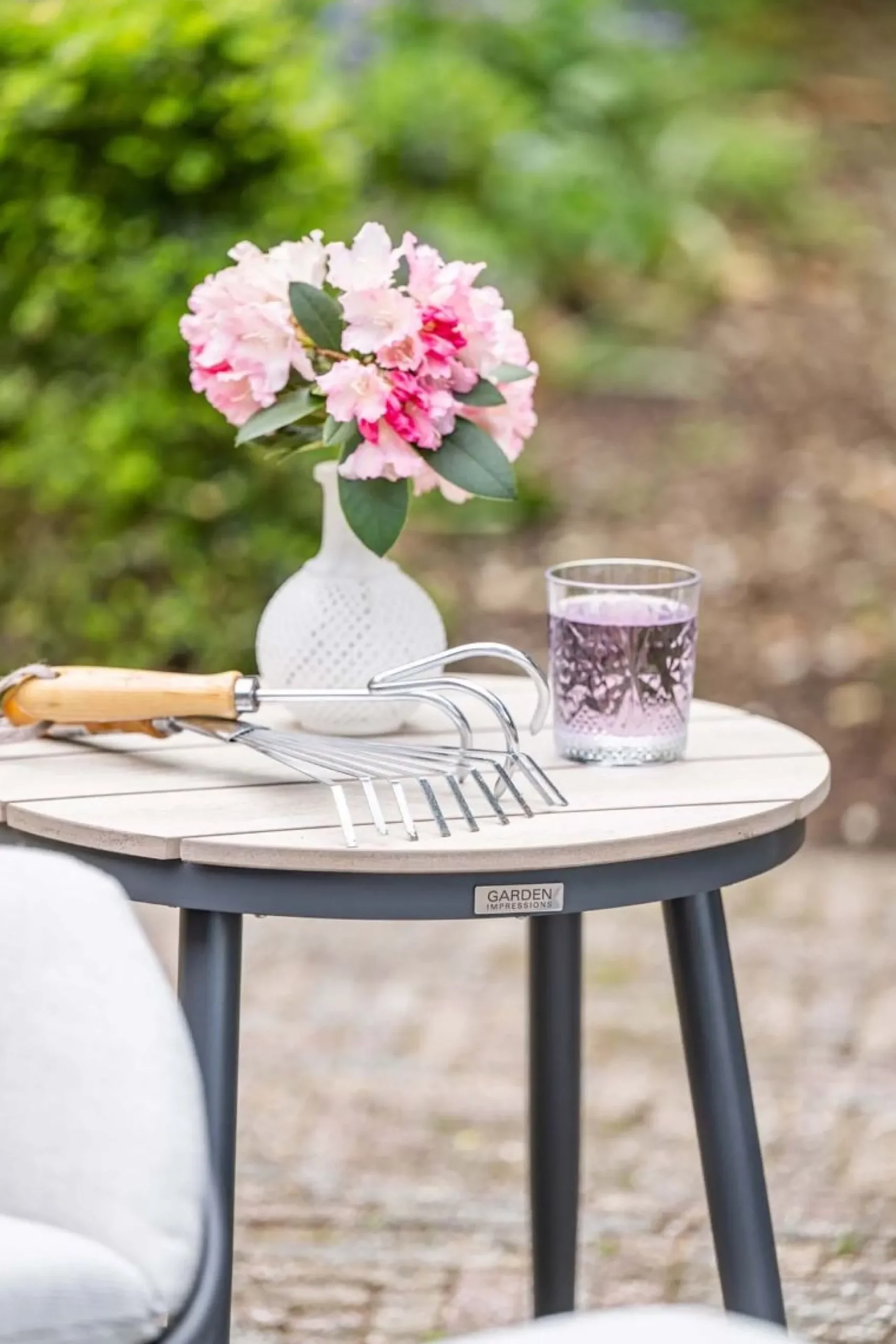 GI Margriet ronde bijzettafel Ø50 cm. - Carbon black