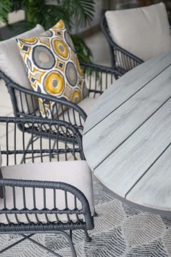 GI Margriet wicker dining tuinstoel - Zwart