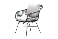 GI Margriet wicker dining tuinstoel - Zwart