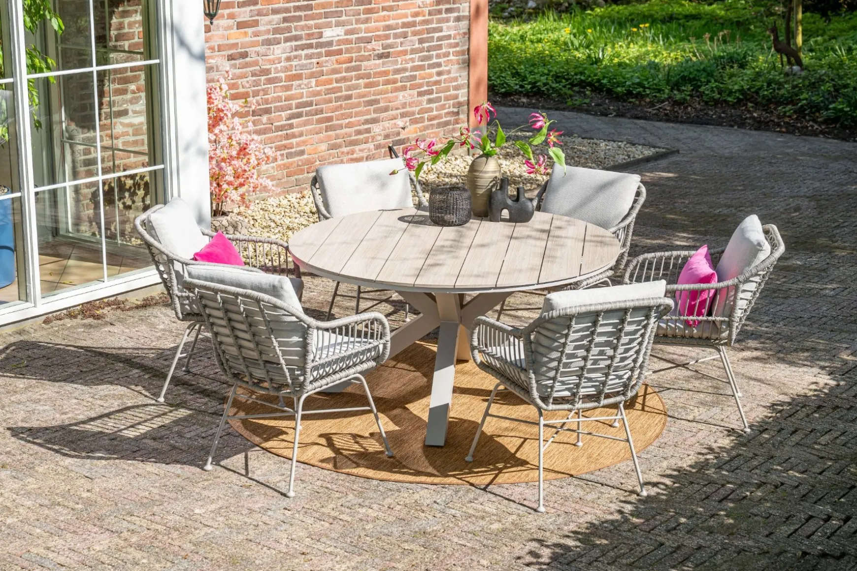 GI Margriet wicker dining tuinstoel - Taupe