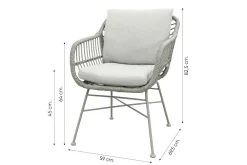 GI Margriet wicker dining tuinstoel - Taupe
