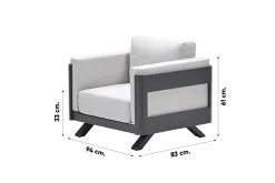 GI Realdo loungestoel - Carbon black/Zand