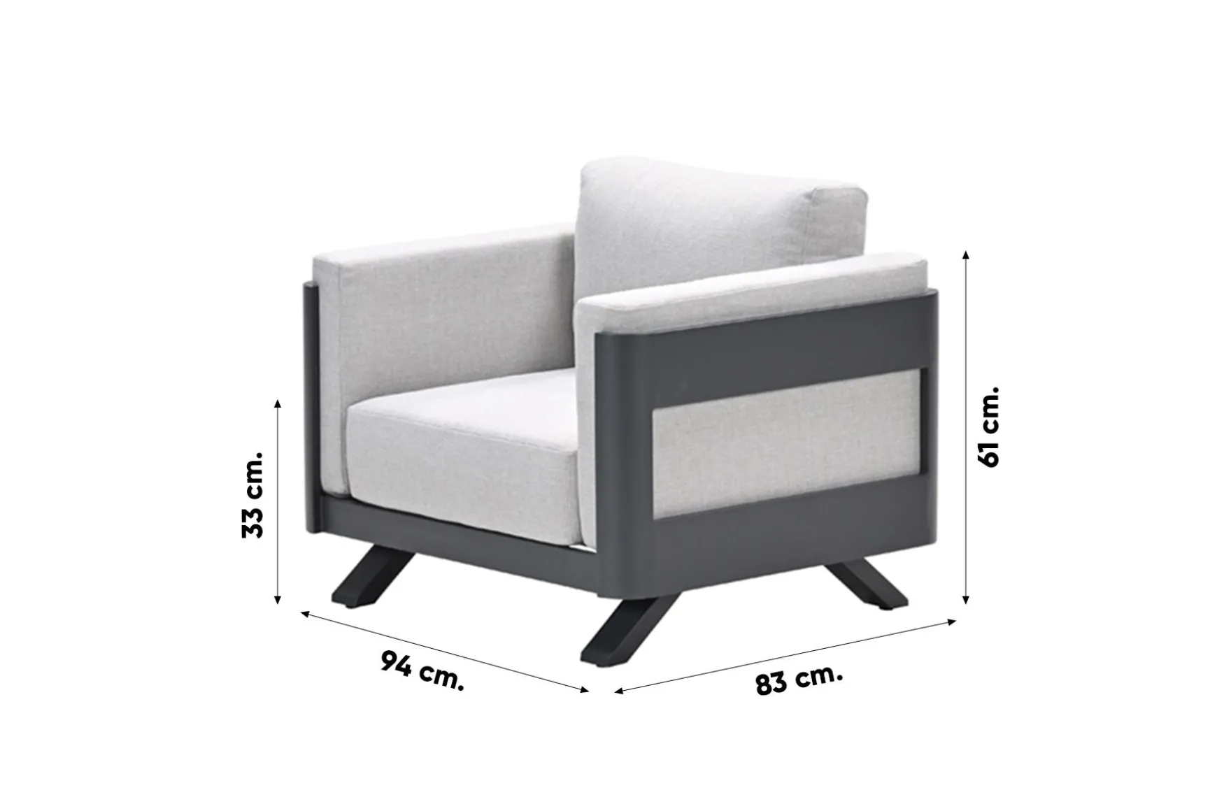 GI Realdo loungestoel - Carbon black/Zand