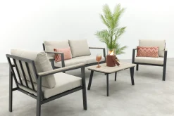 GI Ricca aluminium stoel-bank loungeset (4-dlg)