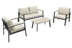 GI Ricca aluminium stoel-bank loungeset (4-dlg)