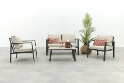 GI Ricca aluminium stoel-bank loungeset (4-dlg)