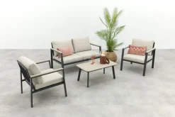 GI Ricca aluminium stoel-bank loungeset (4-dlg)