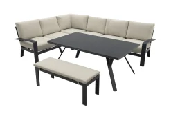 GI Rondo lounge- diningset (6-delig) - Carbon Black/Desert