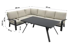 GI Rondo lounge- diningset (6-delig) - Carbon Black/Desert