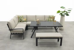 GI Rondo lounge- diningset (6-delig) - Carbon Black/Desert
