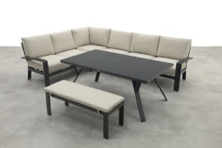 GI Rondo lounge- diningset (6-delig) - Carbon Black/Desert