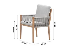 GI Sardinia dining fauteuil - Aluminium Teak look/Zand