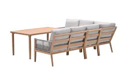 GI Sardinia lounge-dining set (5-delig) - Aluminium Teak look/Zand